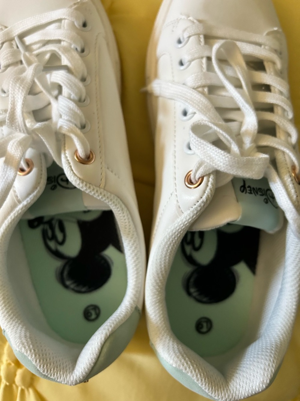 Disney White Sneakers with Gold Mickey Accent - Picture 2 of 3